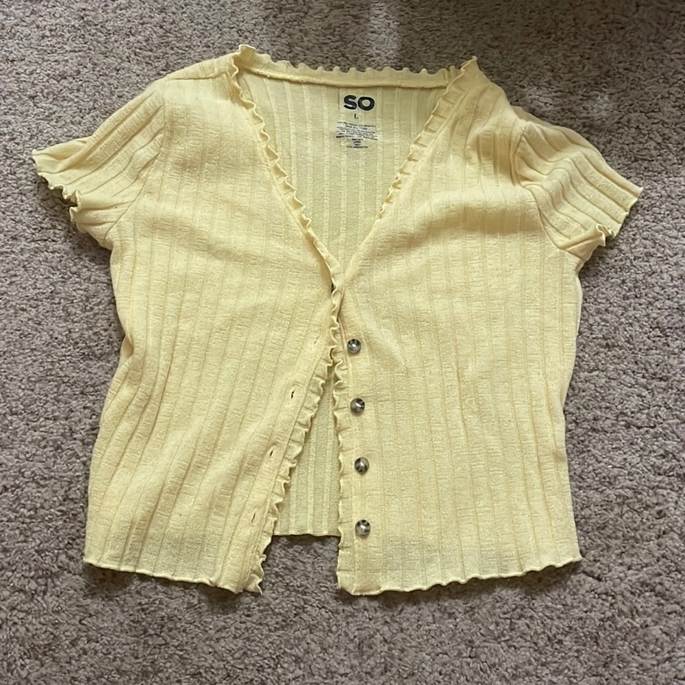 Yellow semi crop top